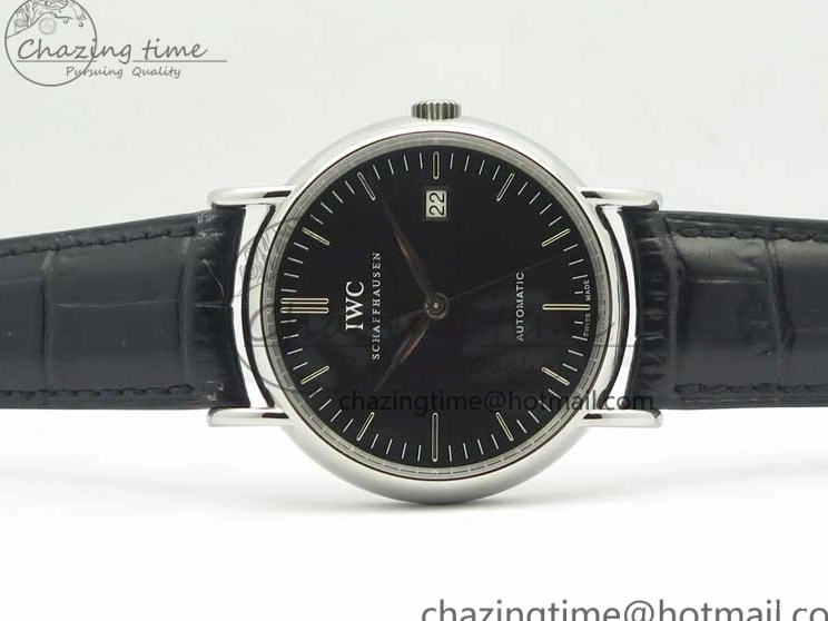 MIROTIME 0404 Portofino Automatic SS TWF 1:1 Best Edition Black Dial on Black Leather Strap A TravelReady 7199
